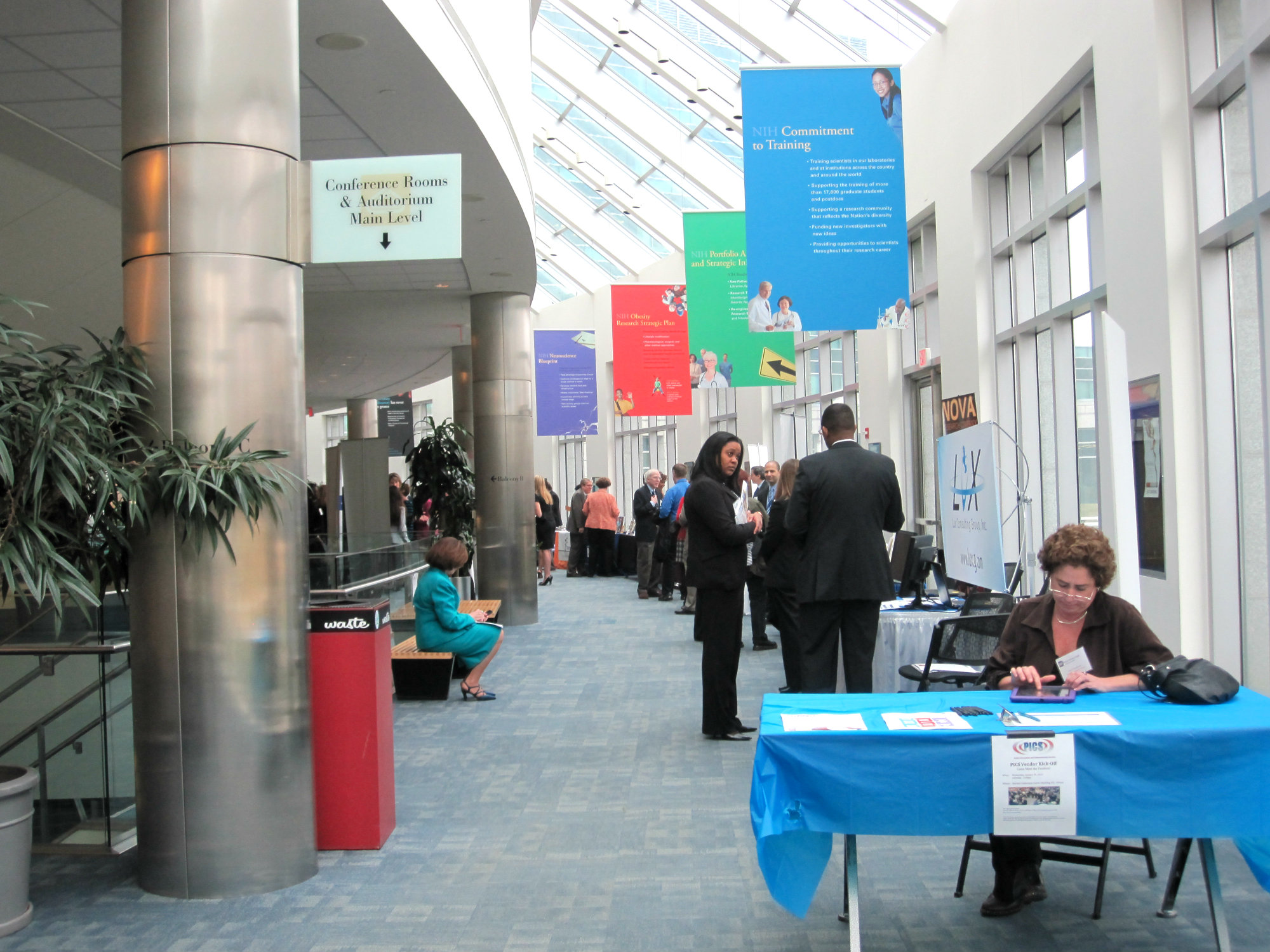 Picture of vendor booths set up in the Natcher Atrium